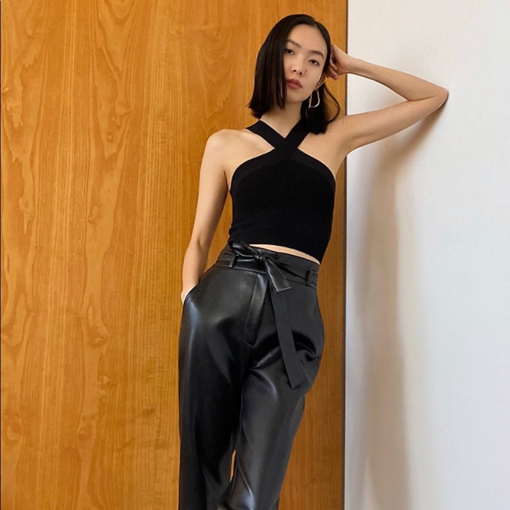 BABATON XXS Sculpt Knit Criss Cross Cropped Tank